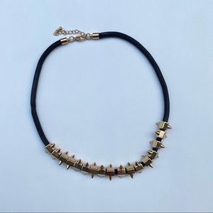 Studded Gold and Black Necklace
